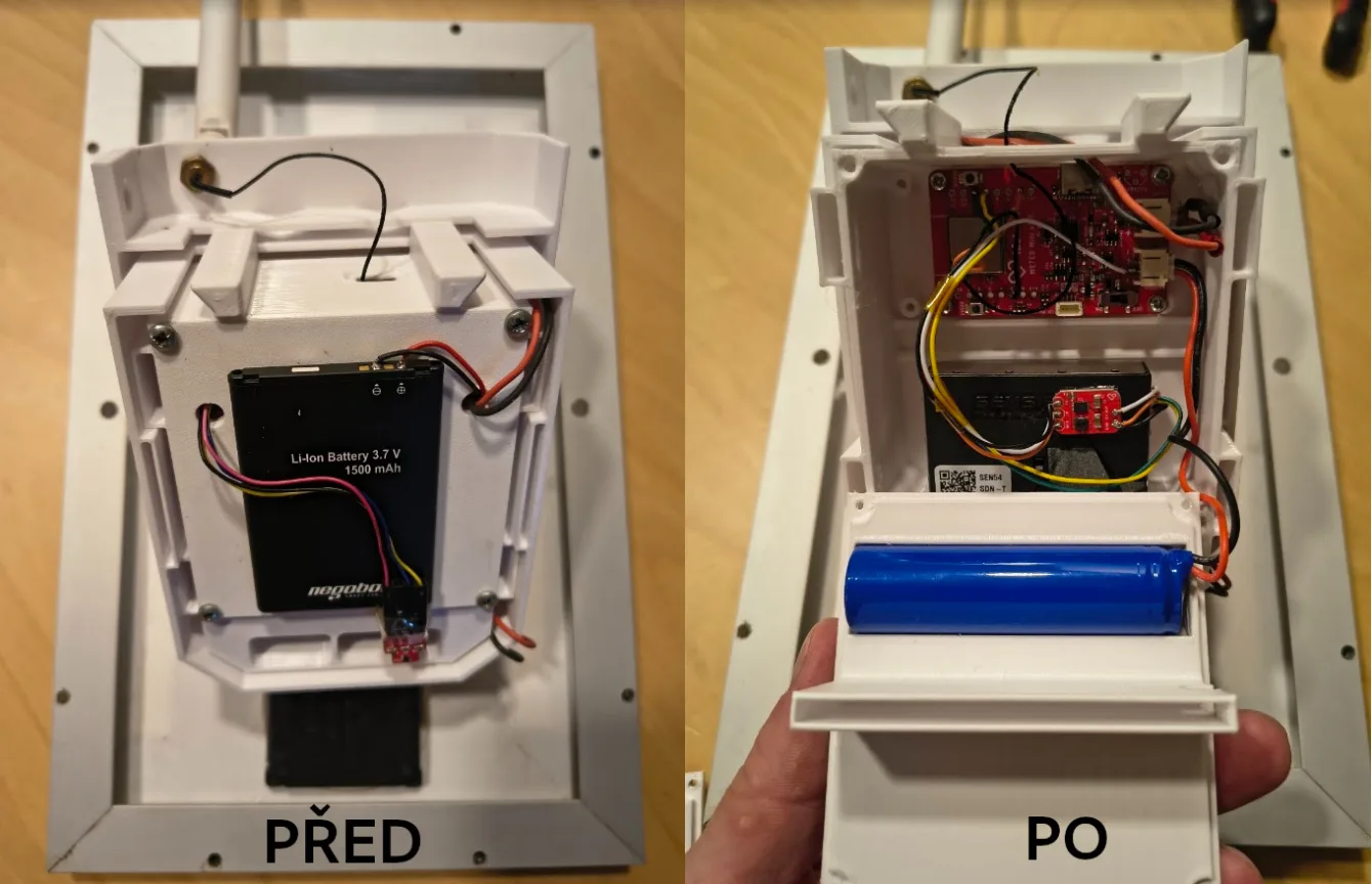3D tištěná krabička pro meteostanici se senzorem SEN55 a desku MeteoMini nebo AirBoard