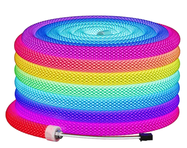 Inteligentní RGB LED pásek opletený 5m WS2812 NeoPixel (50led/m, 14W/m, IP67)