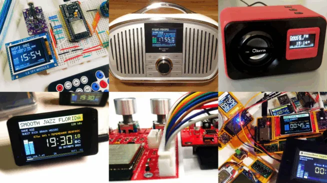 Přijímač internetového rádia s ESP32