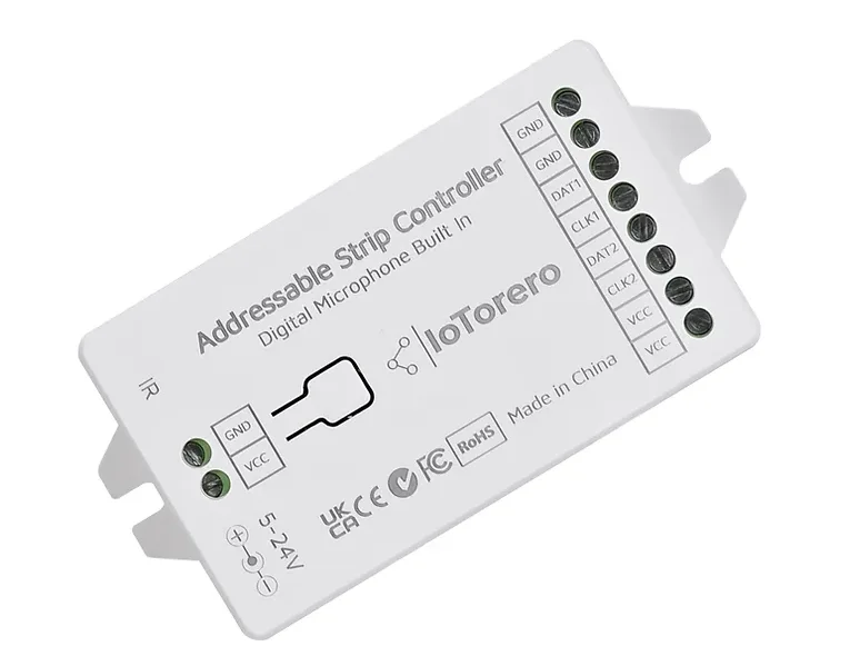 WLED řadič pro adresovatelné LED pásky se zvukovou detekcí