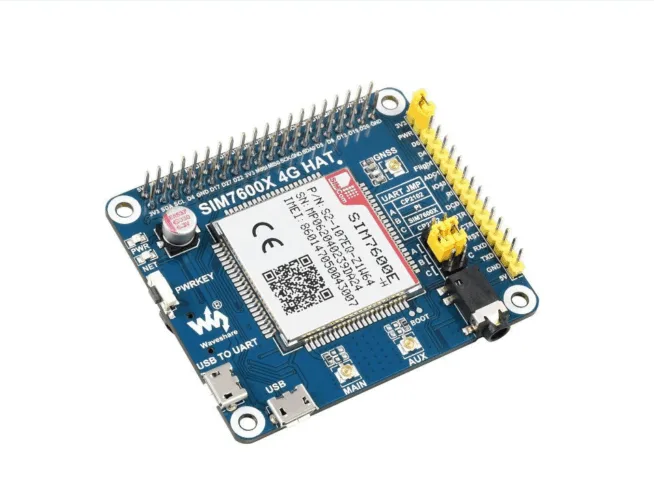 WaveShare SIM7600E-H LTE Cat-4 4G / 3G / 2G, GNSS, HAT Modul pro Raspberry Pi