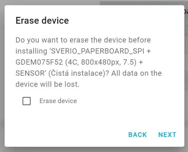 Čistá instalace nebo upgrade FW