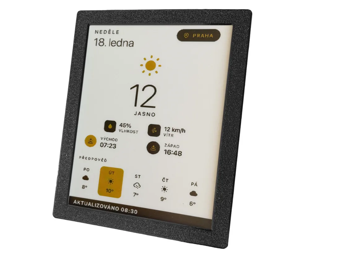 SVERIO PaperBoard tříbarevný 5.83" GDEW0583C64 s černým rámečkem