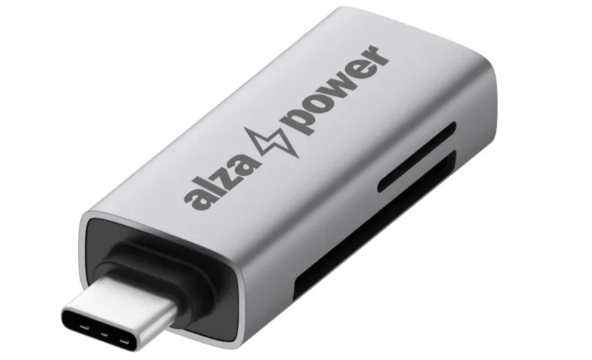 AlzaPower USB-C 3.2 Gen 1 Metal Memory Card Reader