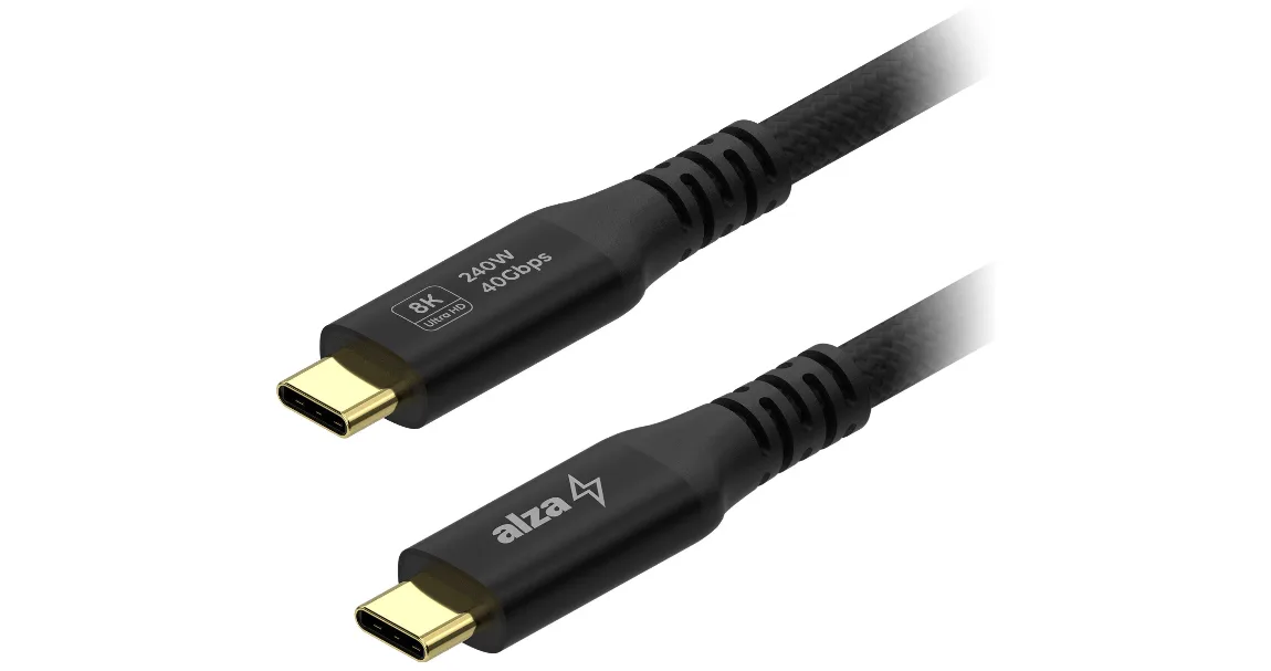 AlzaPower AluCore USB-C to USB-C USB4 Gen 3x2 240W 1m