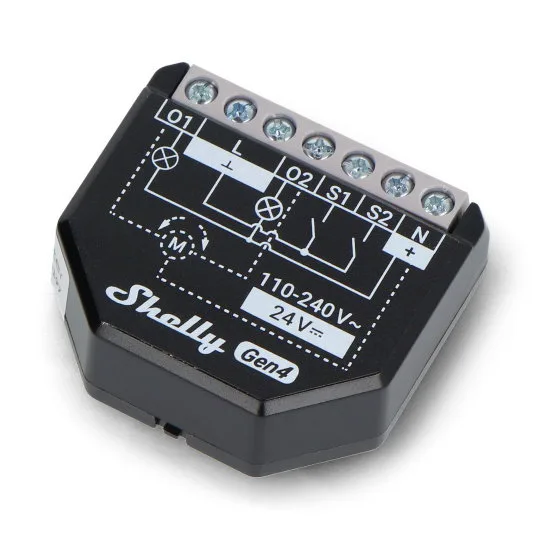 Shelly Plus 2PM Gen4 - 2kanálový zapuštěný reléový/ovládač rolet 110-240V - WiFi/Bluetooth/ZigBee/Matter