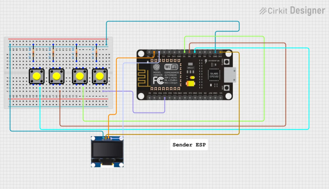 ESP8266, ESP-Now, tlačítka a OLED displej