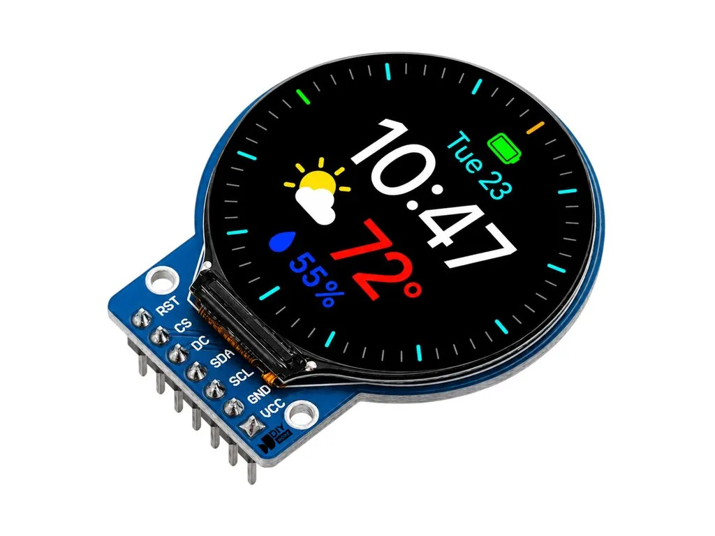 1.28" 240x240 TFT IPS kulatý barevný displej GC9A01, kulaté PCB, SPI