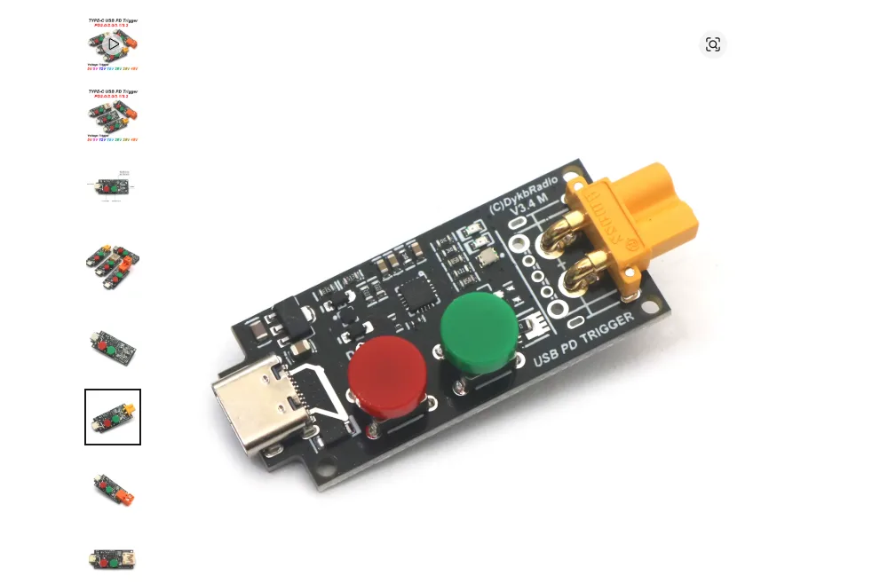 USB-C PD trigger použitý pro vyjednání napětí 20 V