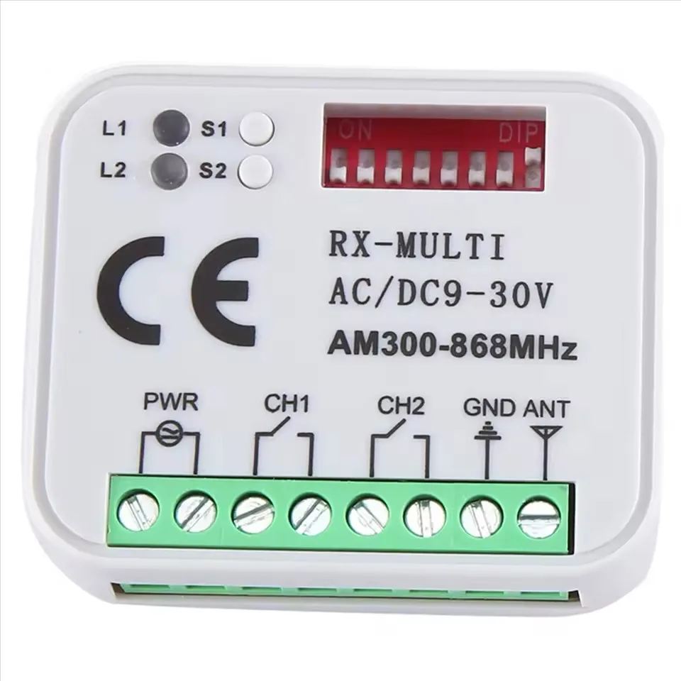 Univerzální dvoukanálový přijímač dálkového ovládání RX-MULTI 9-30V 300-869MHz