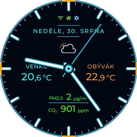 Analogový ciferník Waveshare Hodiny v denním režimu