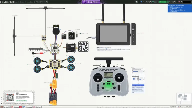 FLYBENCH: virtuální dílna, ve které si zapojíte a vyzkoušíte FPV dron