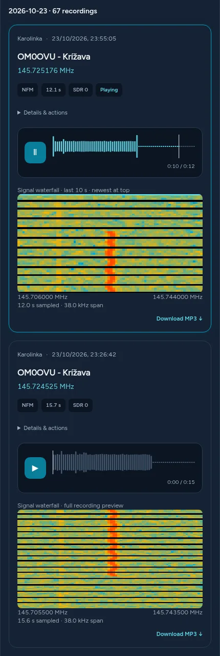 Na telefonu se vodopád posouvá spolu se zvukem