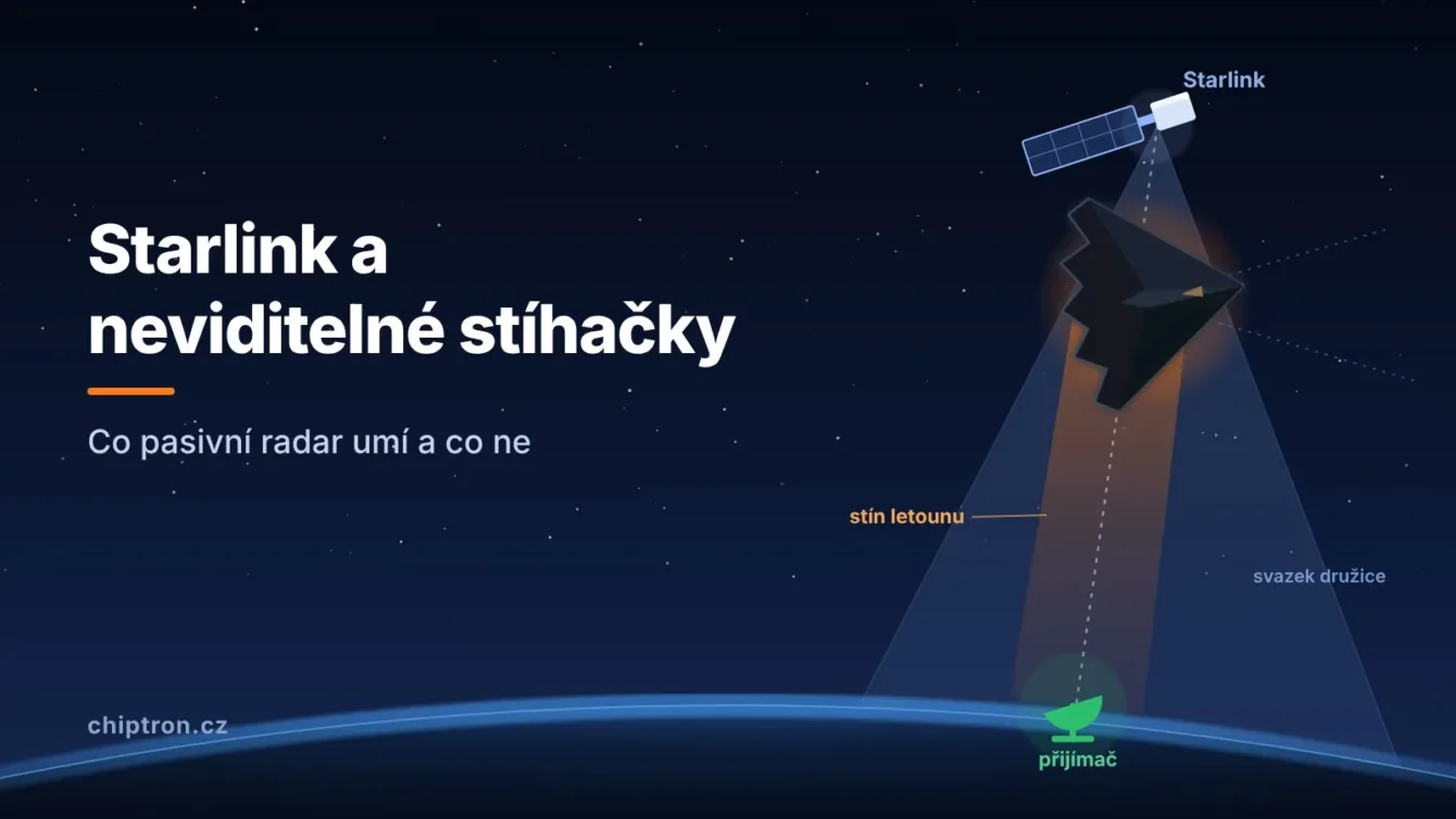 Starlink a neviditelné stíhačky: co pasivní radar umí a co ne